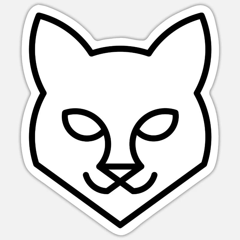Chat Noir - Sticker taille S (10 x 10 cm) - blanc mat
