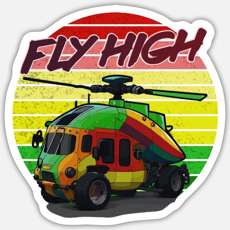 FLY HIGH COPTER Sticker taille S (10 x 10 cm)