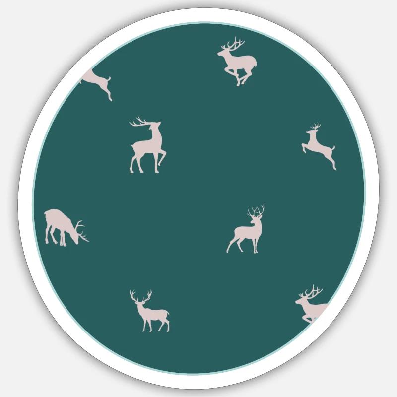 #patterncircledeer Sticker Größe S (10 x 10 cm)