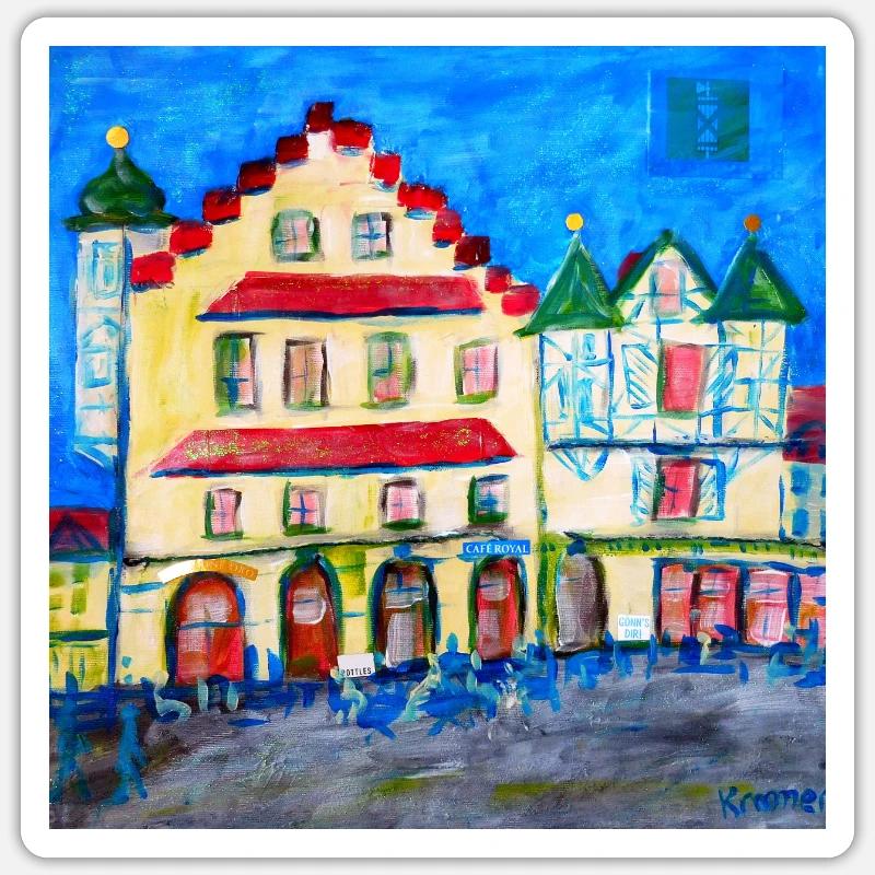 Urban Landscape in Expressionism - Sticker size S (10 x 10 cm) - white matte