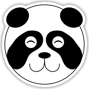 Panda Face 001 - Sticker size S (10 x 10 cm) - white matte - Front