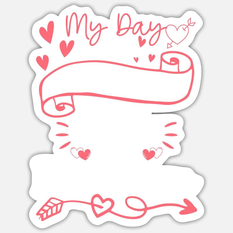 Saint-Valentin - Sticker taille S (10 x 10 cm) - blanc mat