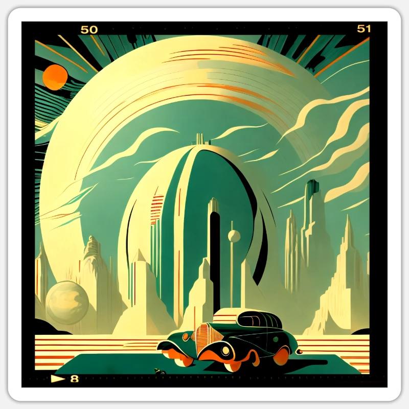 Futur nostalgique - Sticker taille S (10 x 10 cm) - blanc mat