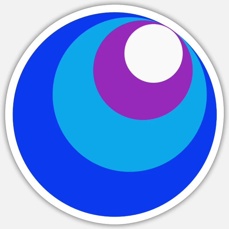 Circles - Sticker Größe S (10 x 10 cm) - Mattweiß
