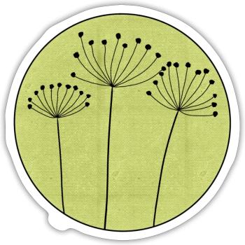 Trockenblume Minimal - Sticker Größe S (10 x 10 cm) - Mattweiß - Vorne