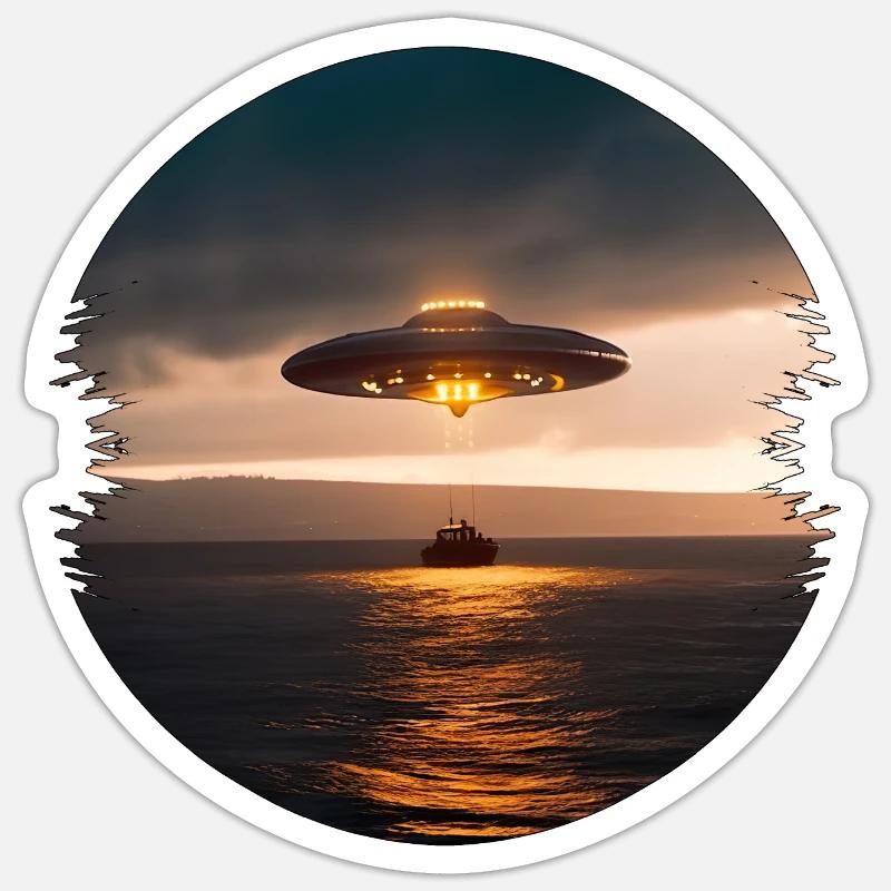 Are unidentified flying objects real? - Sticker size S (10 x 10 cm) - white matte