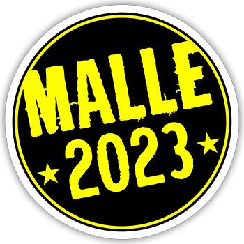 Malle 2023 - Sticker taille S (10 x 10 cm) - blanc mat - Devant