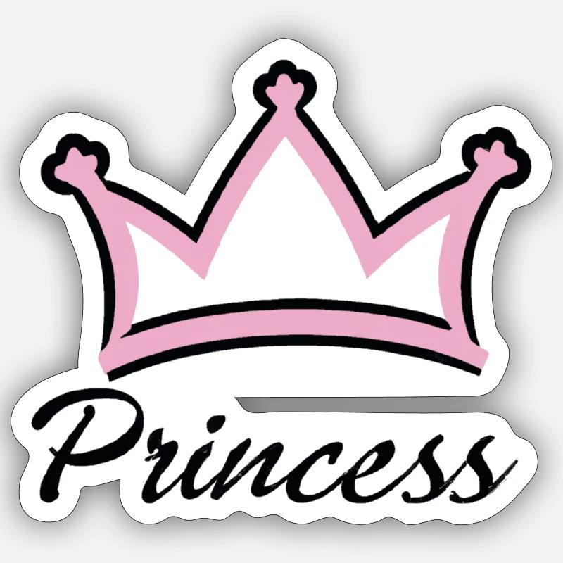 Princesse Crown - Sticker taille S (10 x 10 cm) - blanc mat
