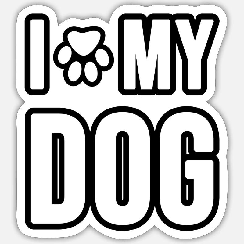 I love my Dog or Cat. Ich liebe meinen Hund oder m - Sticker Größe S (10 x 10 cm) - Mattweiß