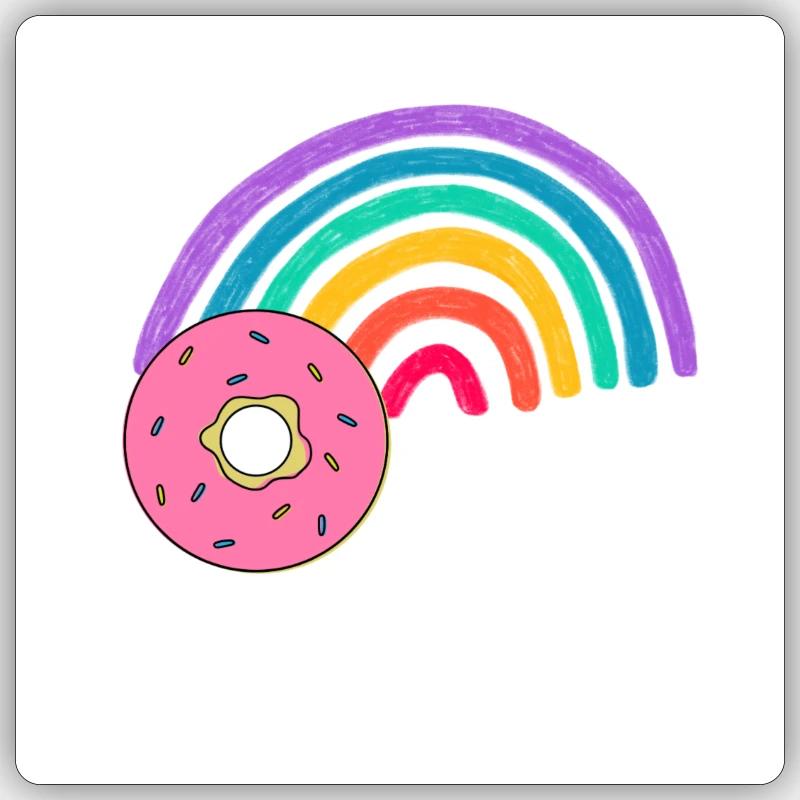 rainbow doughnut Sticker Größe S (10 x 10 cm)