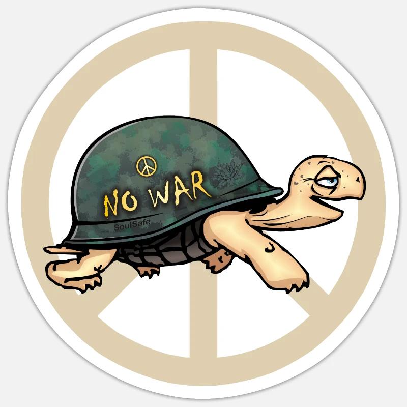 Turtle No War Sticker size S (10 x 10 cm)