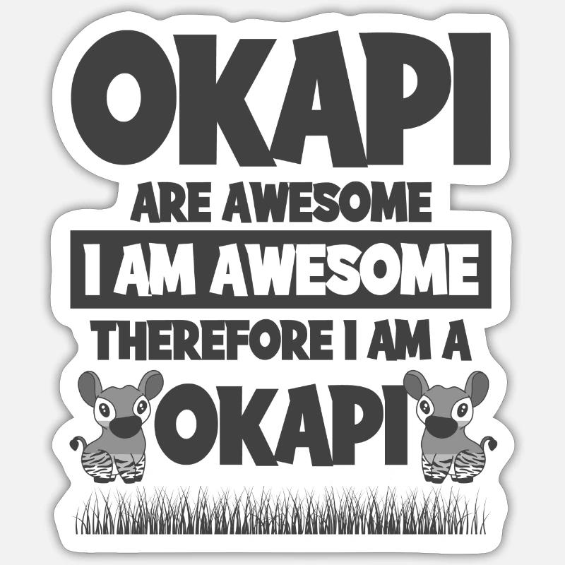 Okapi Design - Sticker Größe S (10 x 10 cm) - Mattweiß