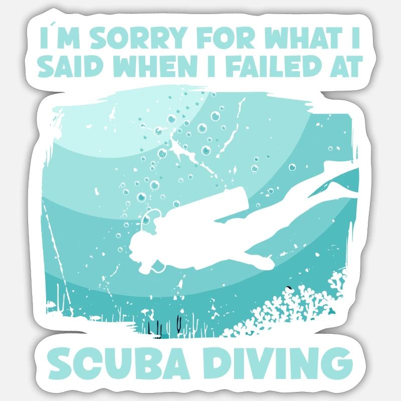 Scuba Diver Océan Plongeur - Sticker taille S (10 x 10 cm) - blanc mat