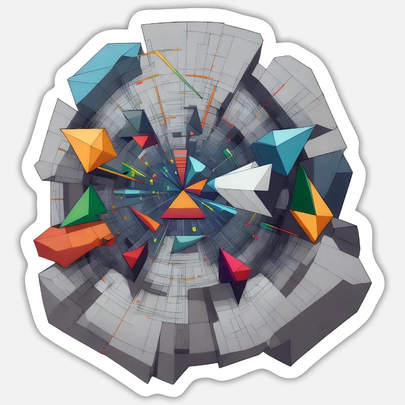 Perspective block - Sticker size S (10 x 10 cm) - white matte