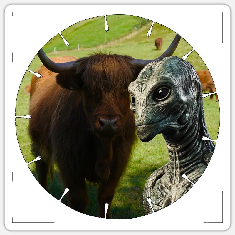 Alien est tombé dans le piège de la caméra? Sticker taille S (10 x 10 cm)