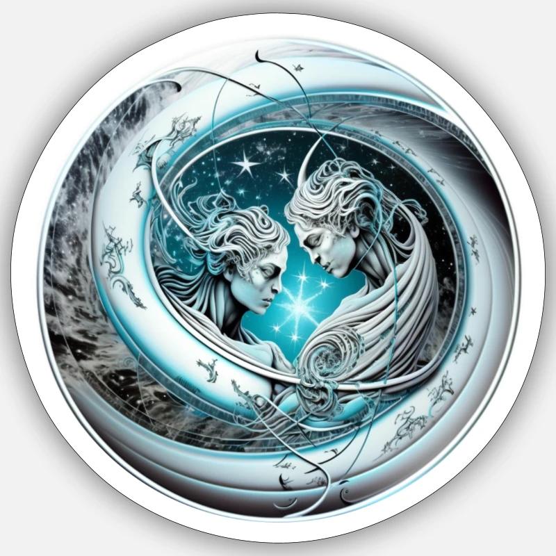 gemeaux 2 statues Sticker taille S (10 x 10 cm)