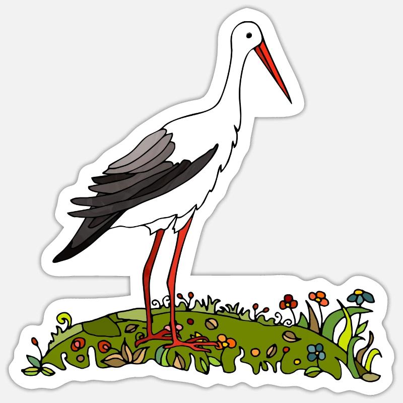 Storchenvogel Sticker Größe S (10 x 10 cm)
