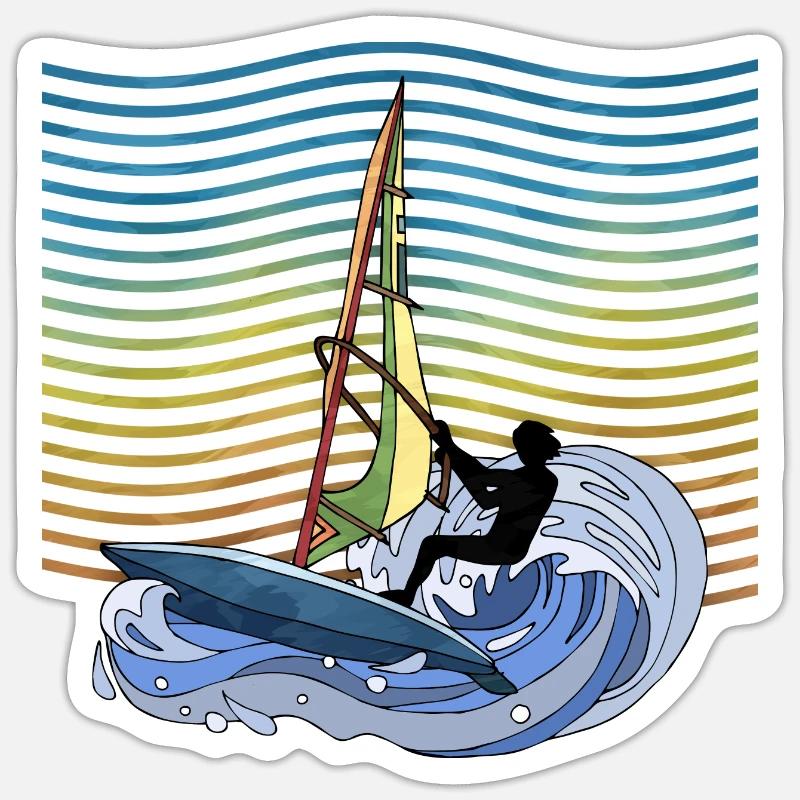 Windsurfen - Sticker Größe S (10 x 10 cm) - Mattweiß