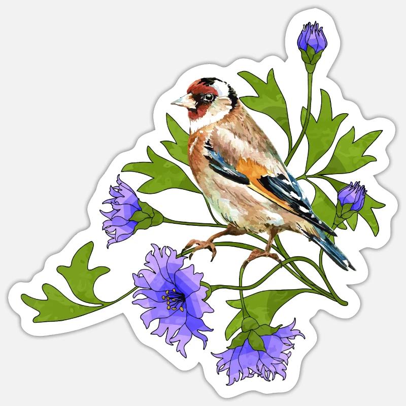 Bunter Vogel - Sticker Größe S (10 x 10 cm) - Mattweiß
