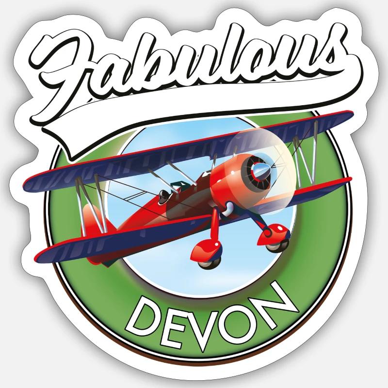 Fabulous Devon travel logo Sticker size S (10 x 10 cm)