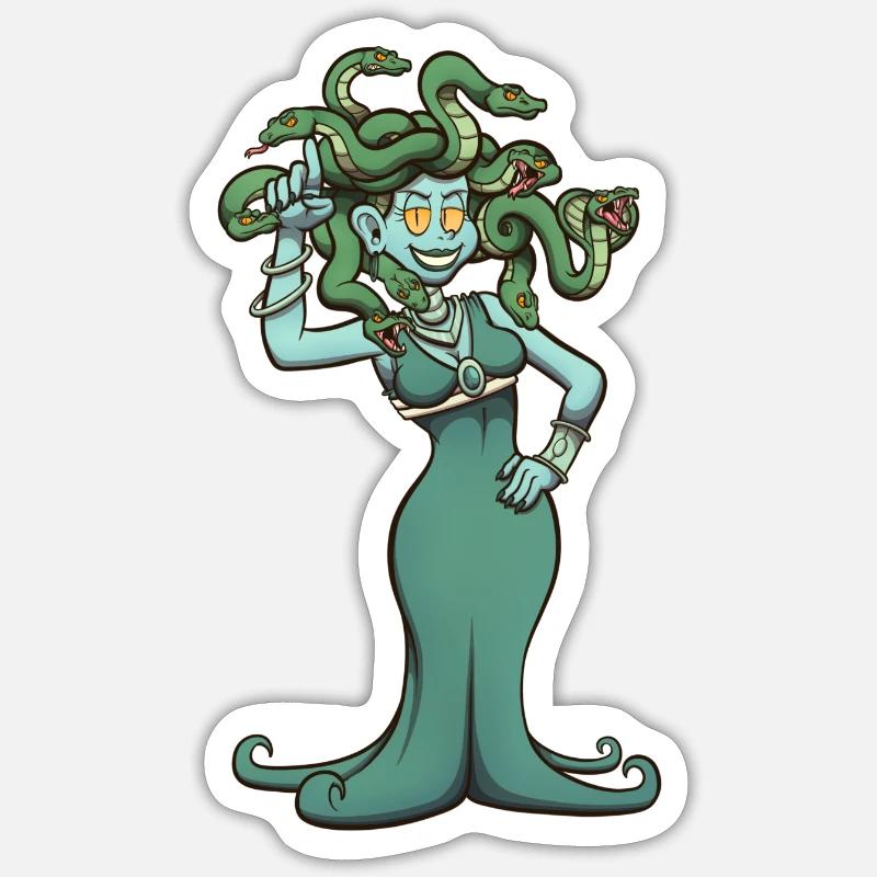 Méduse - Sticker taille S (10 x 10 cm) - blanc mat
