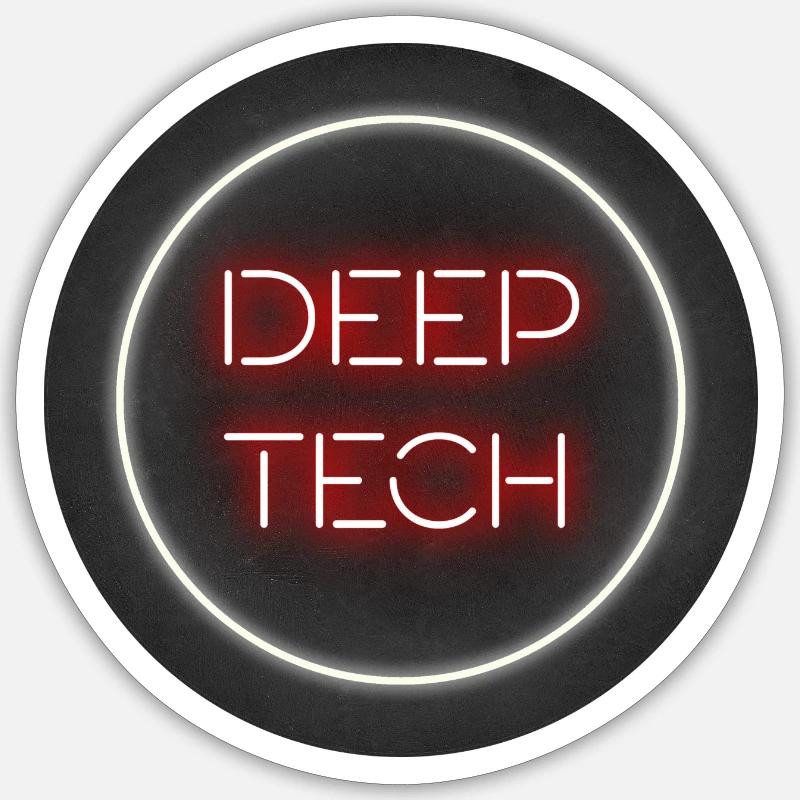 DEEP TECH - Sticker size S (10 x 10 cm) - white matte