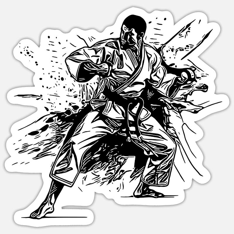Tattoo Karate Style Sparring Partner Kampf Technik Sticker Größe S (10 x 10 cm)