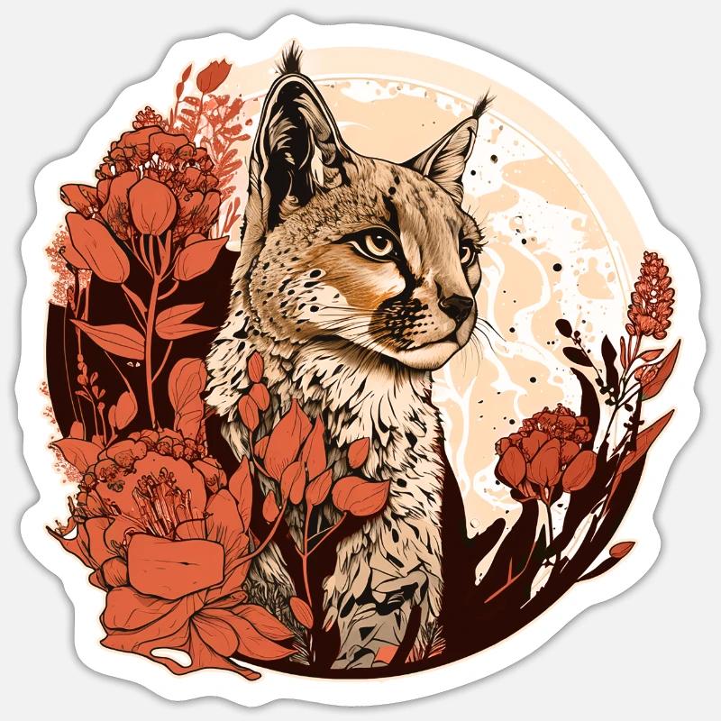 Luchs - Sticker Größe S (10 x 10 cm) - Mattweiß