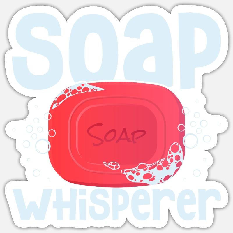 Soap Whisperer Soapmaker Soapmaking - Sticker size S (10 x 10 cm) - white matte