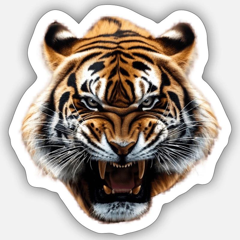 Tiger Face Aggressive Sticker size S (10 x 10 cm)