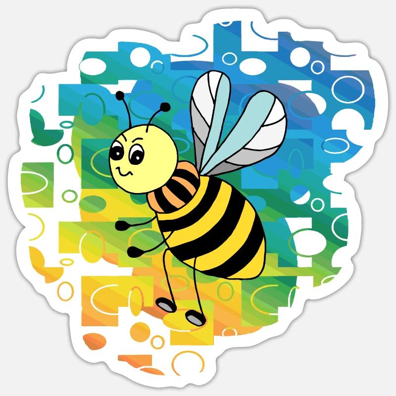 Bee - Sticker size S (10 x 10 cm) - white matte