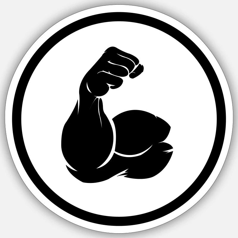 biceps - Sticker taille S (10 x 10 cm) - blanc mat