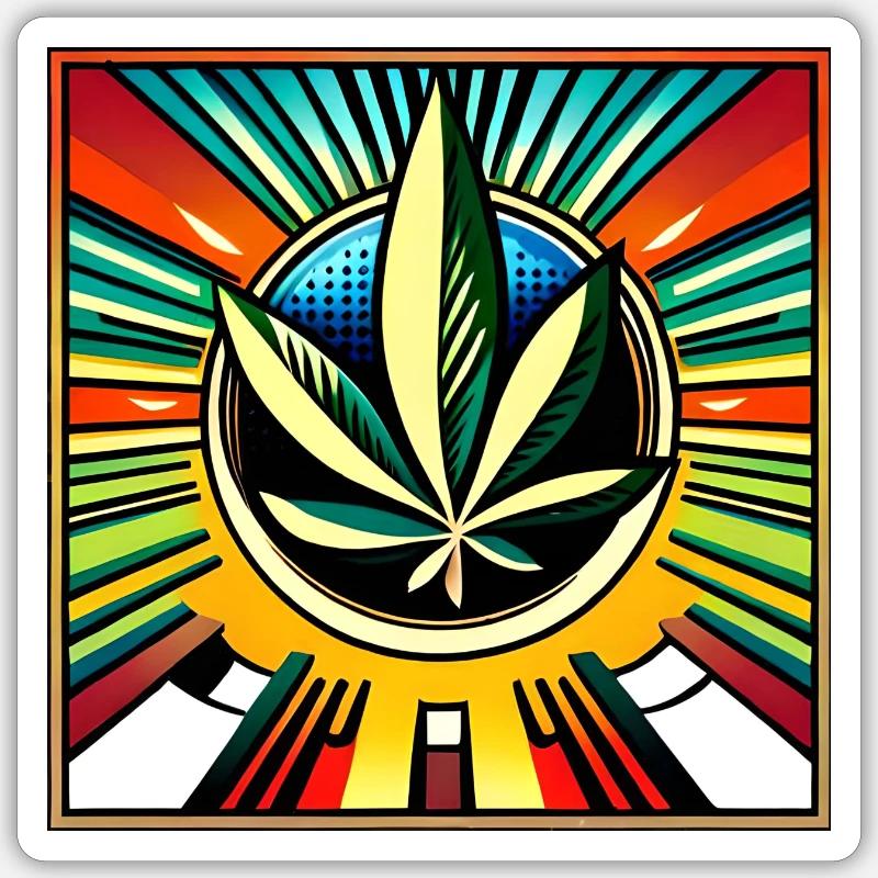 Cannabis comic style Sticker Größe S (10 x 10 cm)
