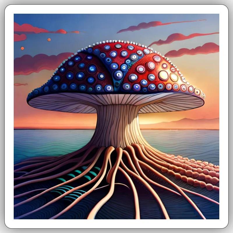 Mushroom Comic Sticker Größe S (10 x 10 cm)