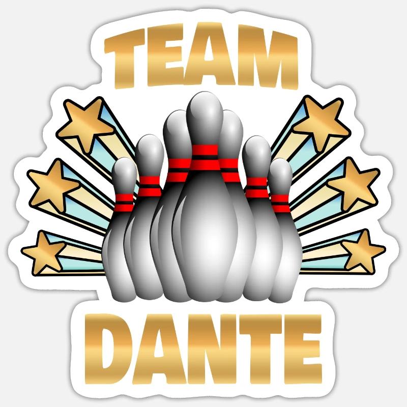 Birilli per Dante Bowling Skittles - Sticker formato S (10 x 10 cm) - bianco opaco
