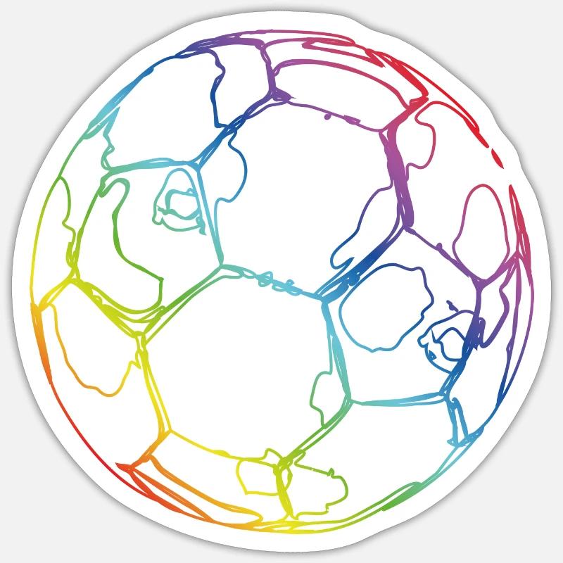Fußball - Sticker Größe S (10 x 10 cm) - Mattweiß