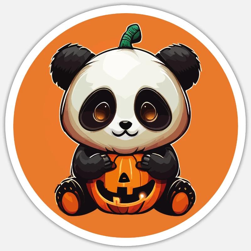 Halloween Panda mignon - Sticker taille S (10 x 10 cm) - blanc mat