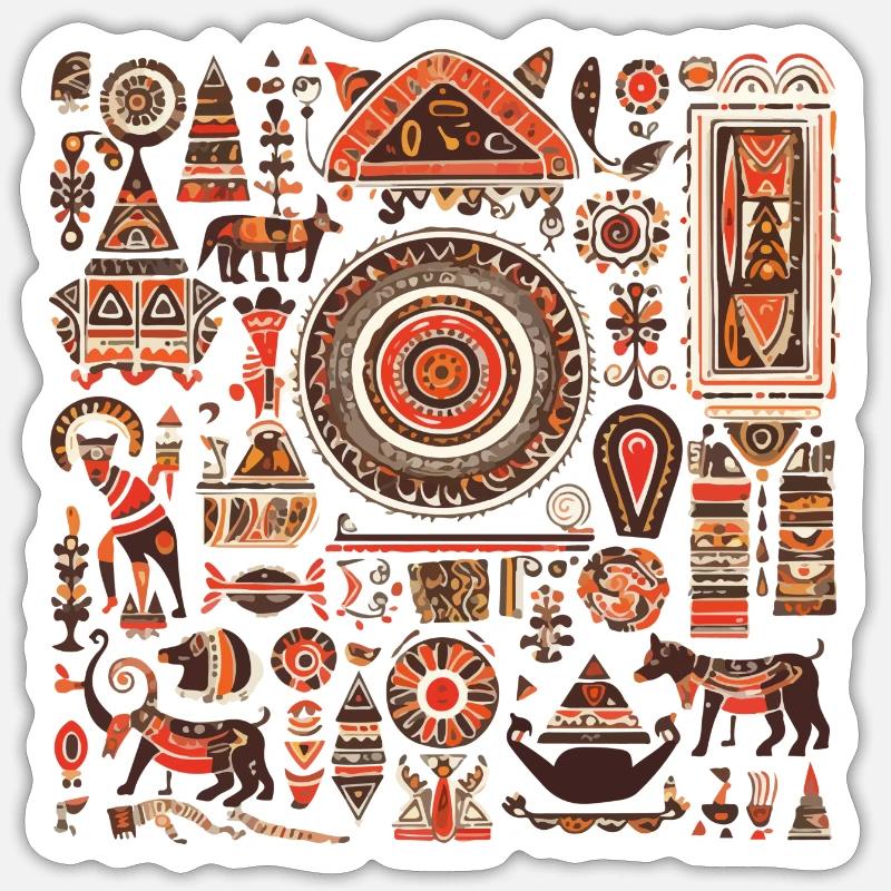 African folklore Sticker size S (10 x 10 cm)