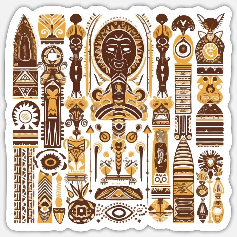 Afrikanische Folklore Sticker Größe S (10 x 10 cm)