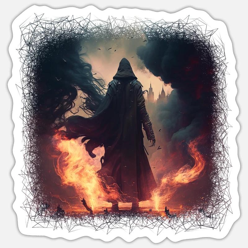 Dark Magic - Sticker Größe S (10 x 10 cm) - Mattweiß