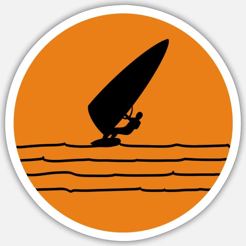 Windsurfen - Sticker Größe S (10 x 10 cm) - Mattweiß