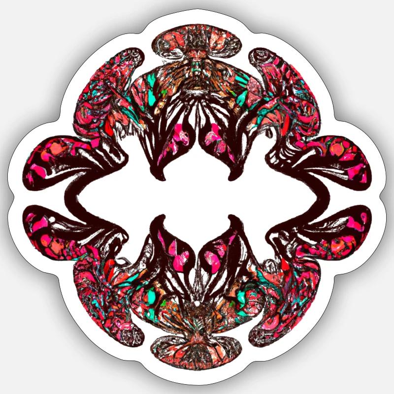 Rainbow Kaleidoscopic Psychedelic Pattern Sticker size S (10 x 10 cm)