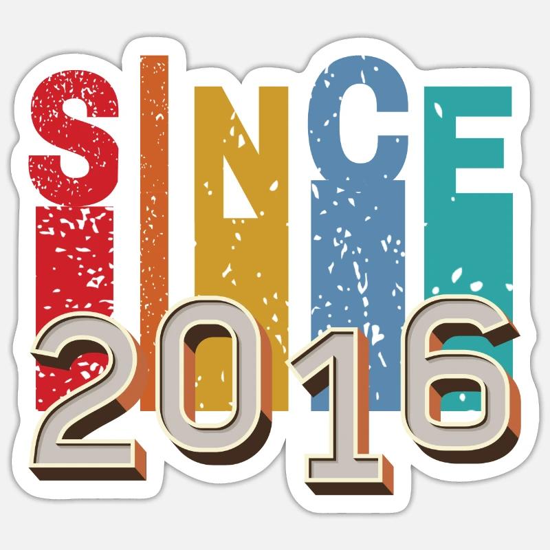 Since 2016 retro - Sticker size S (10 x 10 cm) - white matte