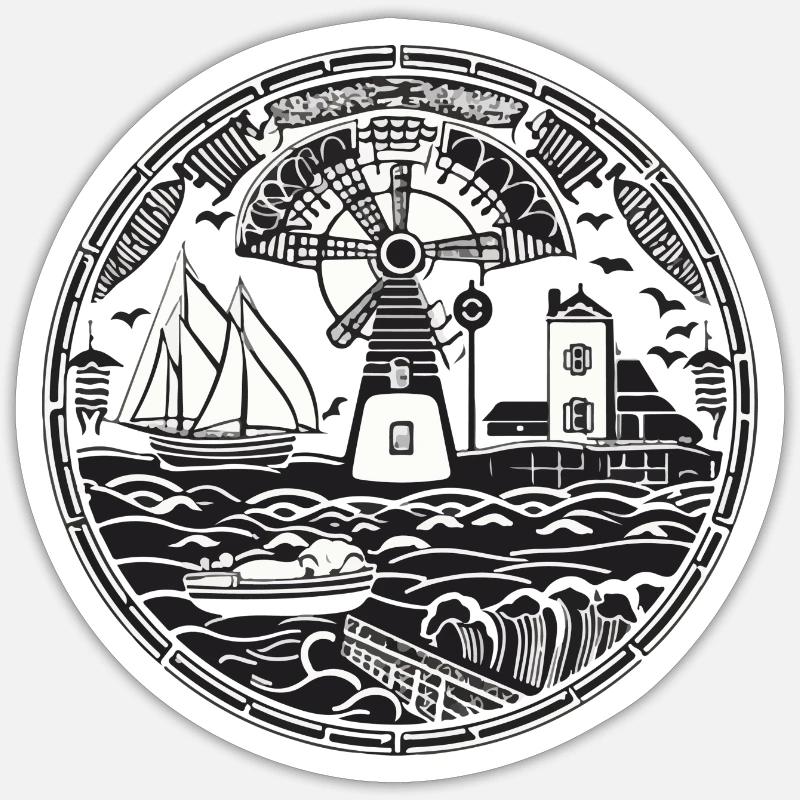 Bretonische Folklore Sticker Größe S (10 x 10 cm)