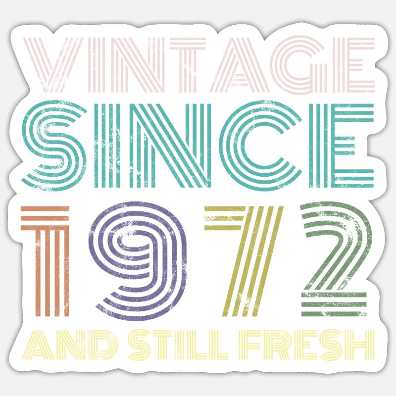 Millésime 1972 - Sticker taille S (10 x 10 cm) - blanc mat