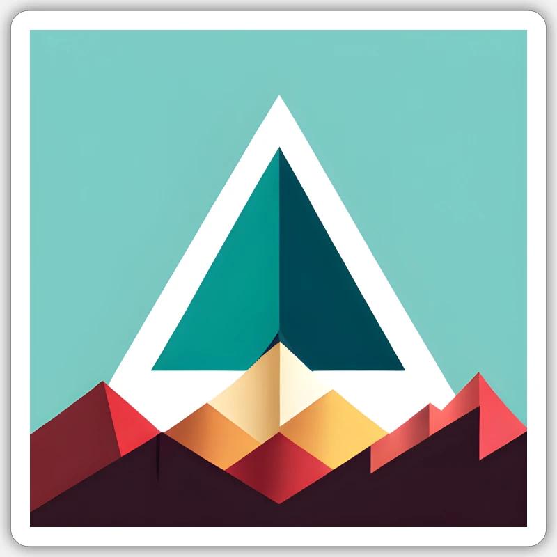 abstract triangle - Sticker size S (10 x 10 cm) - white matte