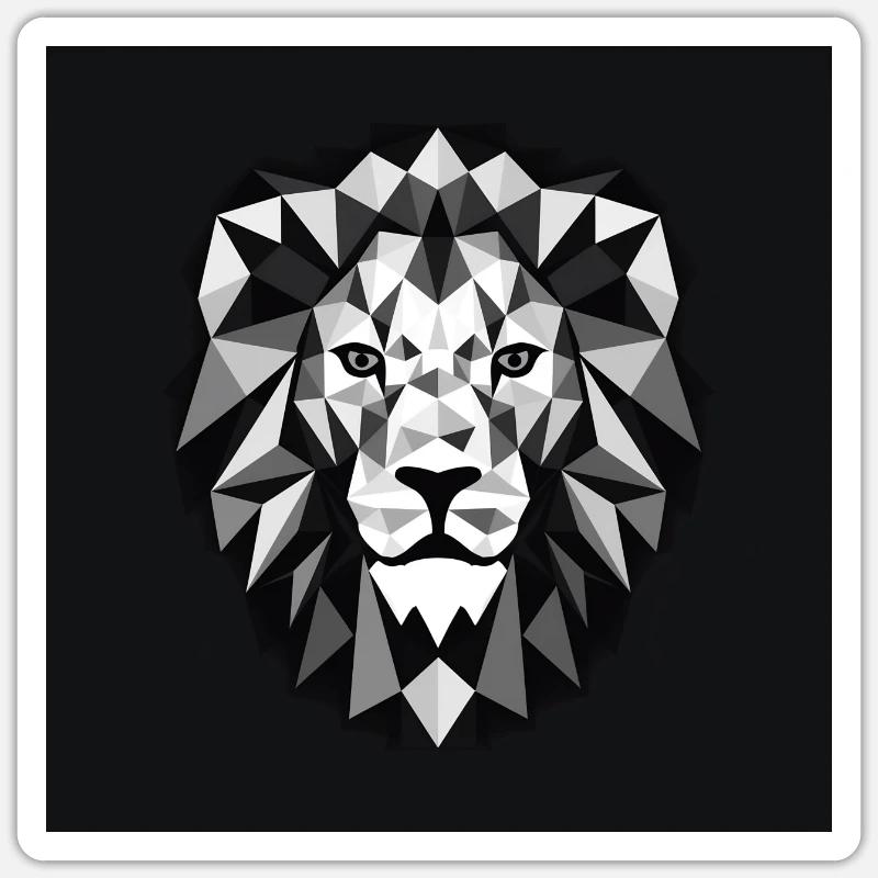 Löwe Triangle Design - Sticker Größe S (10 x 10 cm) - Mattweiß