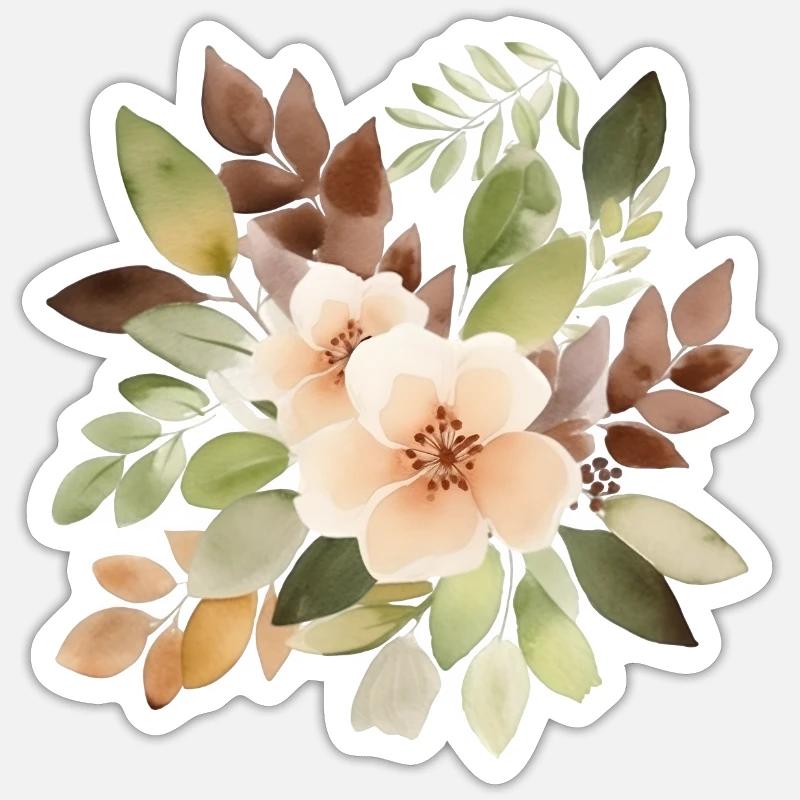 Wunderschöne Blumen im Boho Stil Sticker Größe S (10 x 10 cm)