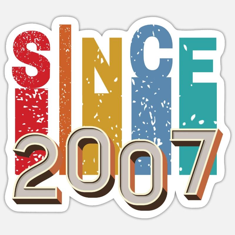 Since 2007 retro - Sticker size S (10 x 10 cm) - white matte