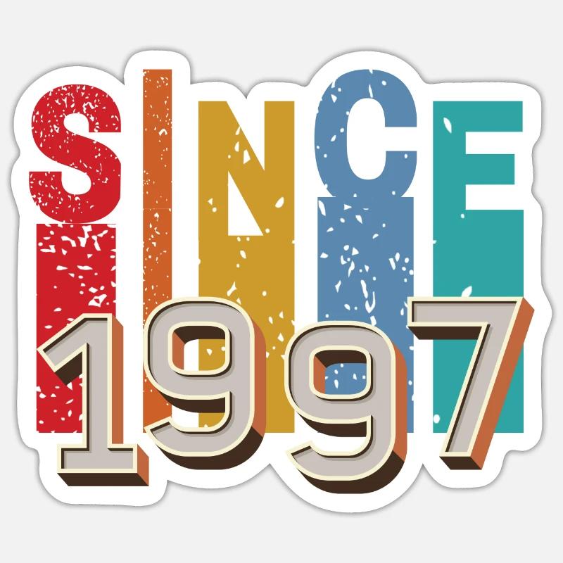 Since 1997 retro - Sticker taille S (10 x 10 cm) - blanc mat